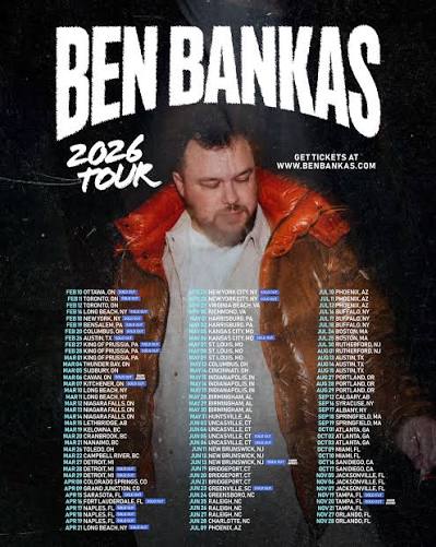 Ben Bankas 2026 tour poster